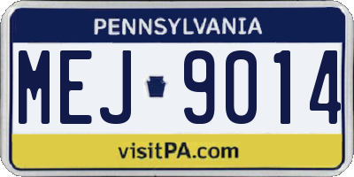 PA license plate MEJ9014