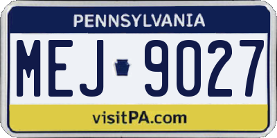 PA license plate MEJ9027