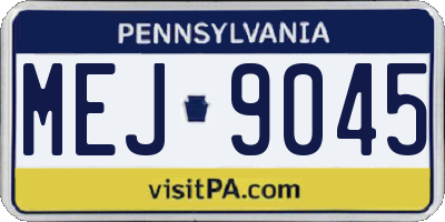 PA license plate MEJ9045