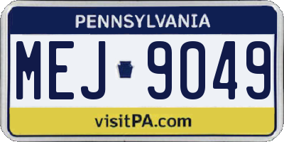 PA license plate MEJ9049