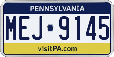 PA license plate MEJ9145