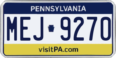 PA license plate MEJ9270