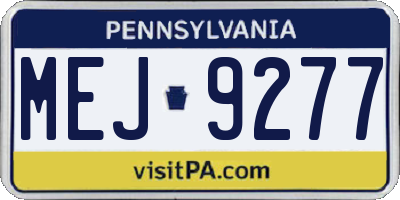 PA license plate MEJ9277