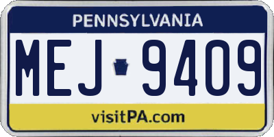 PA license plate MEJ9409