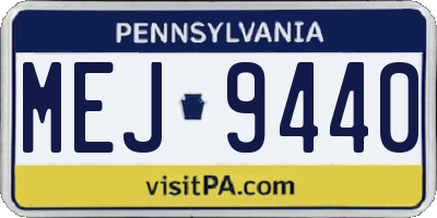PA license plate MEJ9440