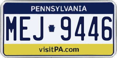 PA license plate MEJ9446