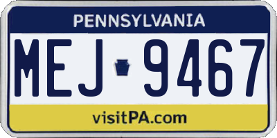 PA license plate MEJ9467