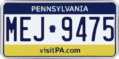 PA license plate MEJ9475