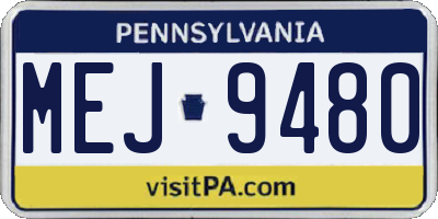 PA license plate MEJ9480