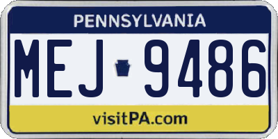 PA license plate MEJ9486