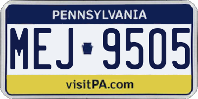 PA license plate MEJ9505