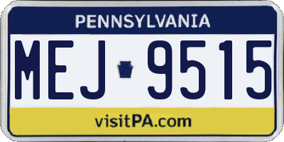 PA license plate MEJ9515