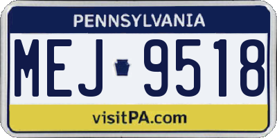 PA license plate MEJ9518
