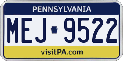 PA license plate MEJ9522