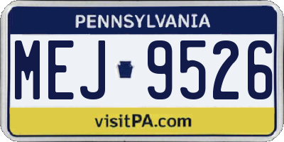 PA license plate MEJ9526