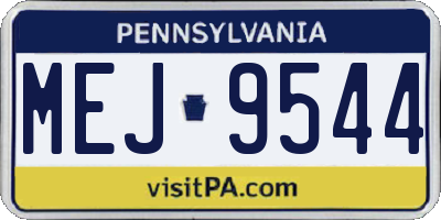 PA license plate MEJ9544