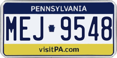 PA license plate MEJ9548