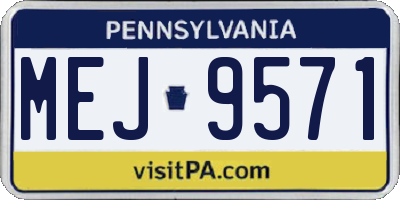 PA license plate MEJ9571