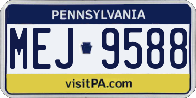 PA license plate MEJ9588