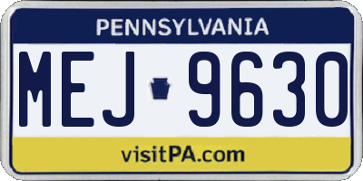 PA license plate MEJ9630