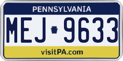 PA license plate MEJ9633