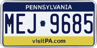PA license plate MEJ9685