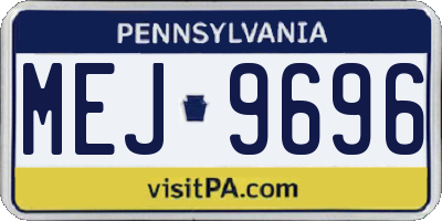 PA license plate MEJ9696
