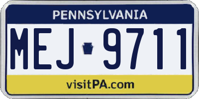 PA license plate MEJ9711
