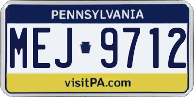 PA license plate MEJ9712