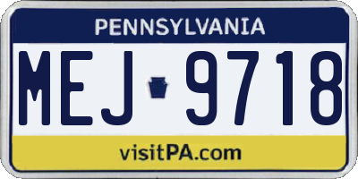 PA license plate MEJ9718
