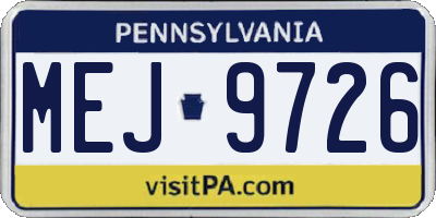 PA license plate MEJ9726