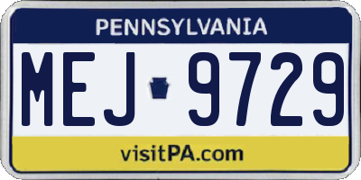 PA license plate MEJ9729