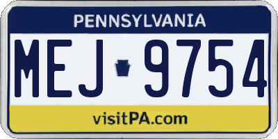 PA license plate MEJ9754