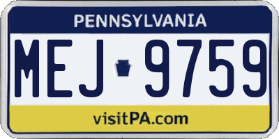 PA license plate MEJ9759