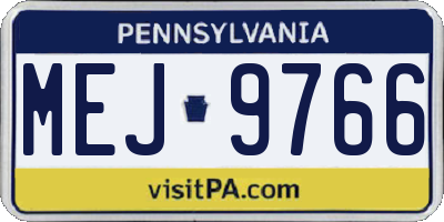 PA license plate MEJ9766