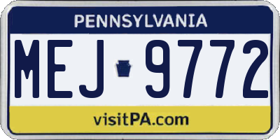 PA license plate MEJ9772
