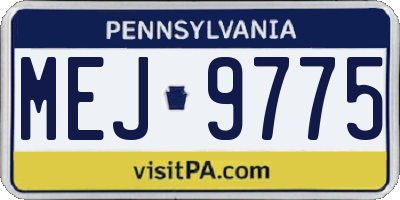 PA license plate MEJ9775