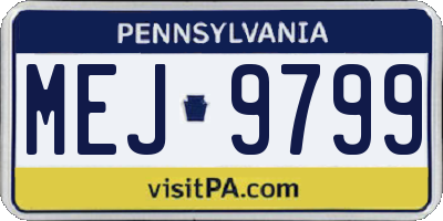 PA license plate MEJ9799