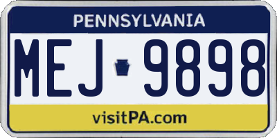 PA license plate MEJ9898