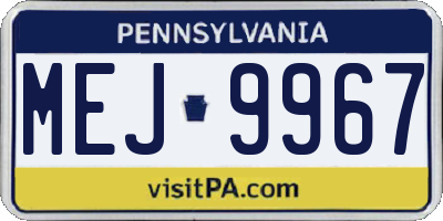 PA license plate MEJ9967