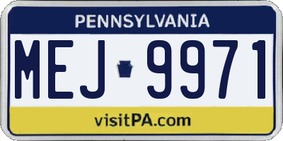 PA license plate MEJ9971