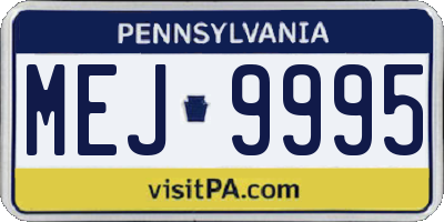 PA license plate MEJ9995