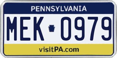PA license plate MEK0979