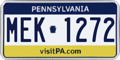 PA license plate MEK1272