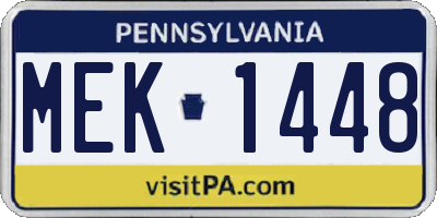 PA license plate MEK1448