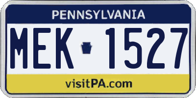 PA license plate MEK1527