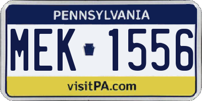 PA license plate MEK1556