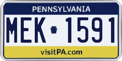 PA license plate MEK1591