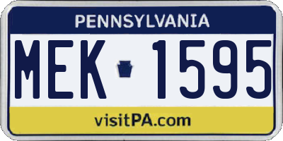 PA license plate MEK1595