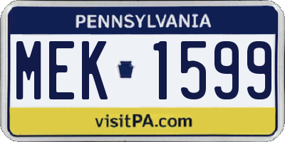 PA license plate MEK1599
